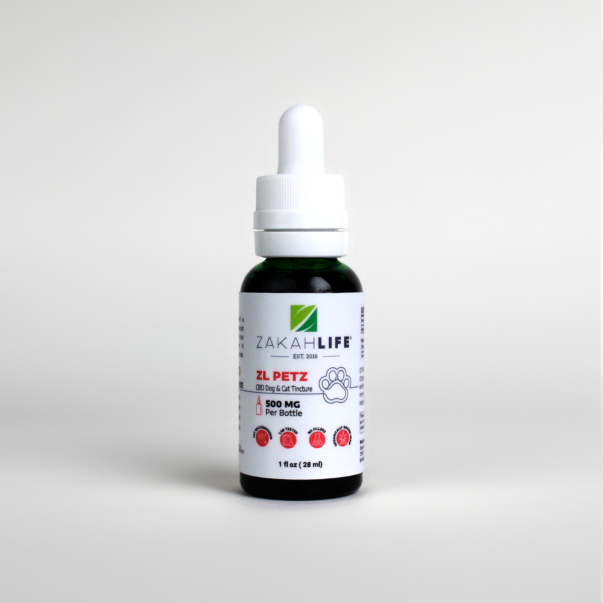 Dog & Cat CBD Tincture (500mg) | ZL PETS | Zakah Life