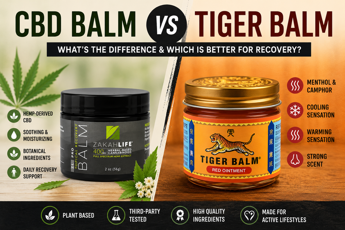 CBD Balm vs Tiger Balm comparison for muscle recovery and daily comfort