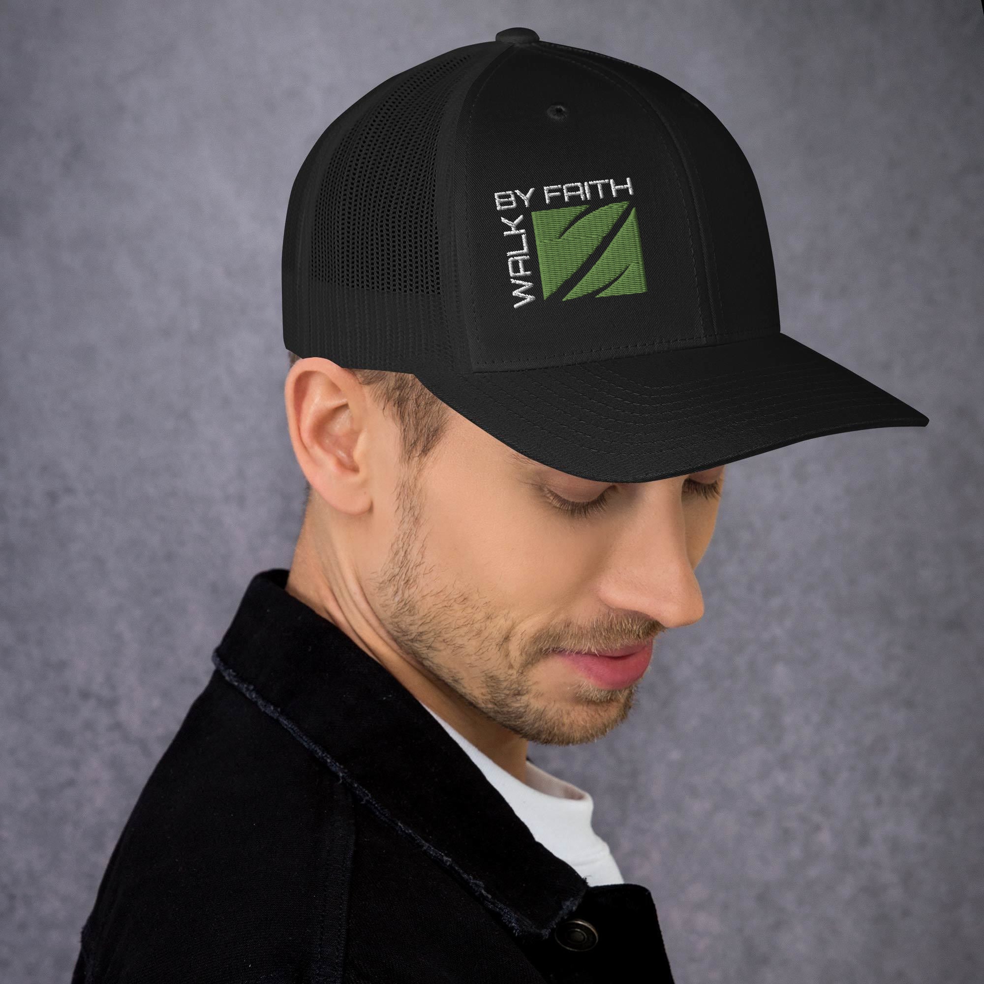 Trucker Hat Yupoong 6606 | Walk By Faith Series (Black)
