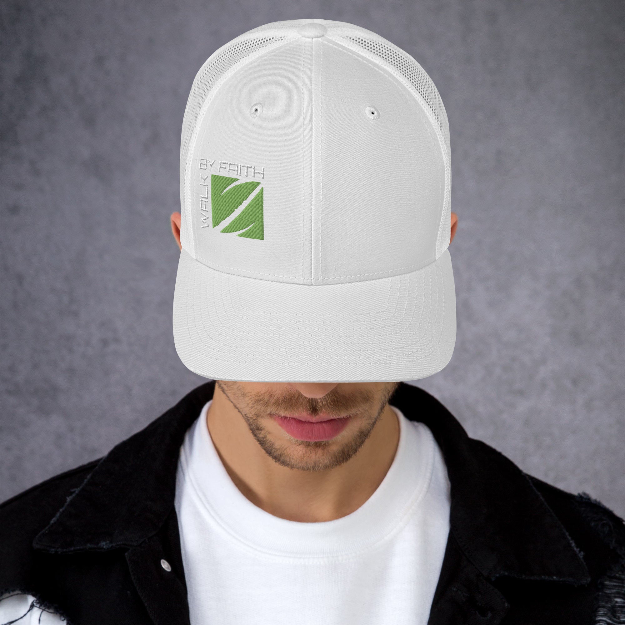 Trucker Hat Yupoong 6606 | Walk By Faith Series (White)