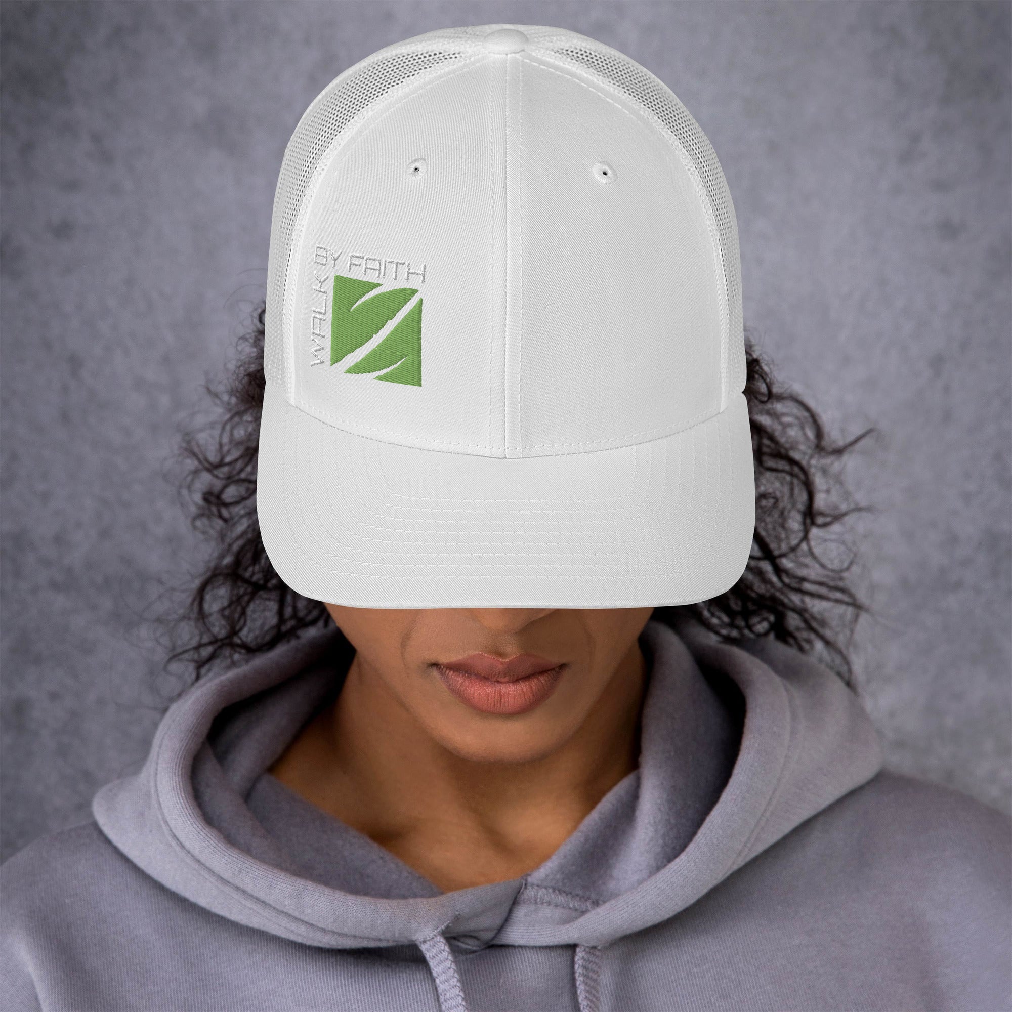 Trucker Hat Yupoong 6606 | Walk By Faith Series (White)