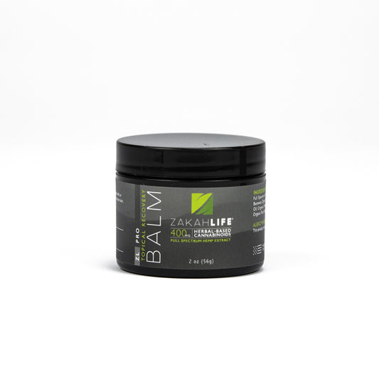 A picture of Zakah Life's Organic Topical relief balm infused with CBD from Hemp